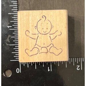 Baby Character wood mounted Rubber Stamp By Greenbrier International 849609